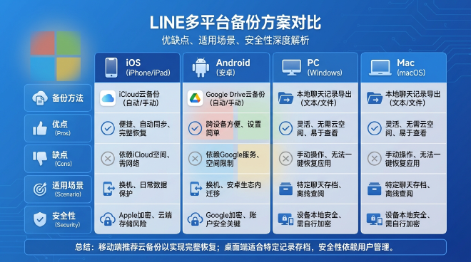 LINE多平台备份方案对比图