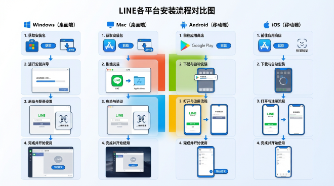 LINE各平台安装流程对比