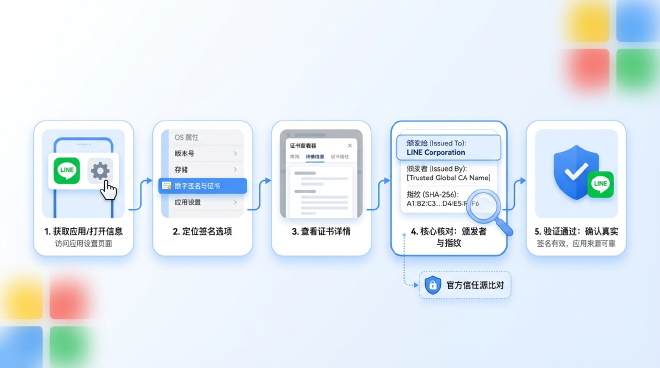 LINE官方应用数字签名验证步骤