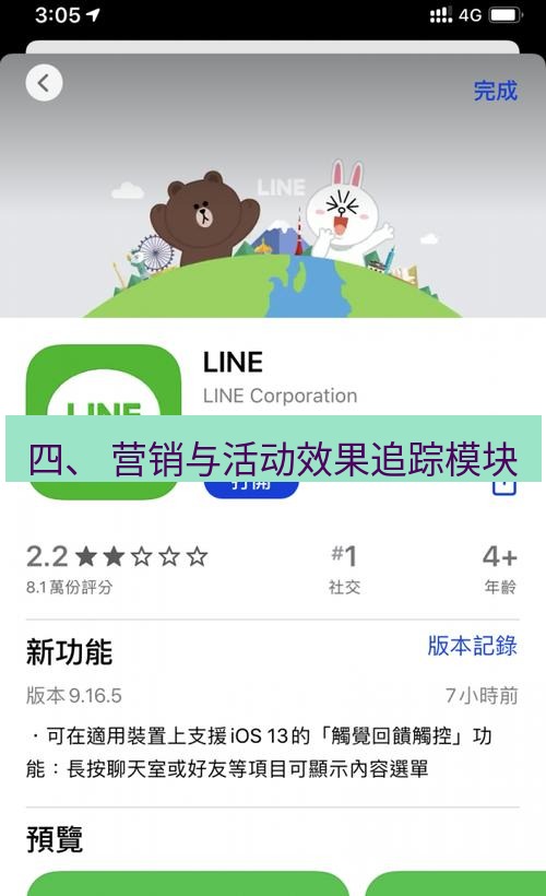 line下载 四、 营销与活动效果追踪模块